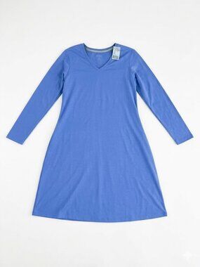 Gudrun Sjoden Dress Womens 10 Blue Tunic Long Sleeve Organic Cotton Pullover New